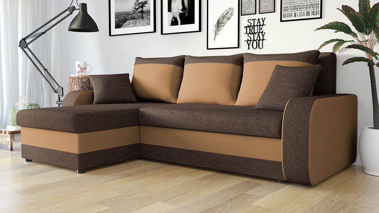 Mirjan24 Ecksofa Kris Lux, mit Schlaffunktion und zwei Bettkasten, L